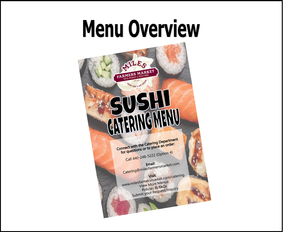 Sushi Catering Menu Overview