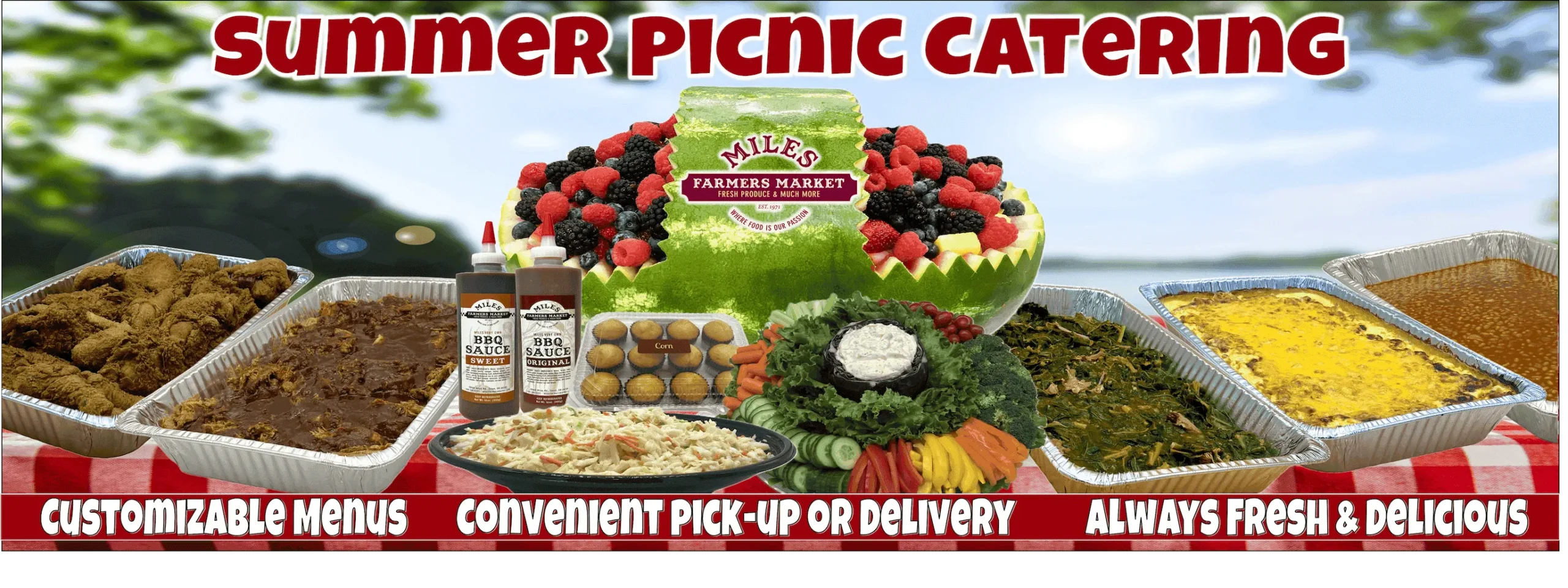 Summer Picnic Catering Banner